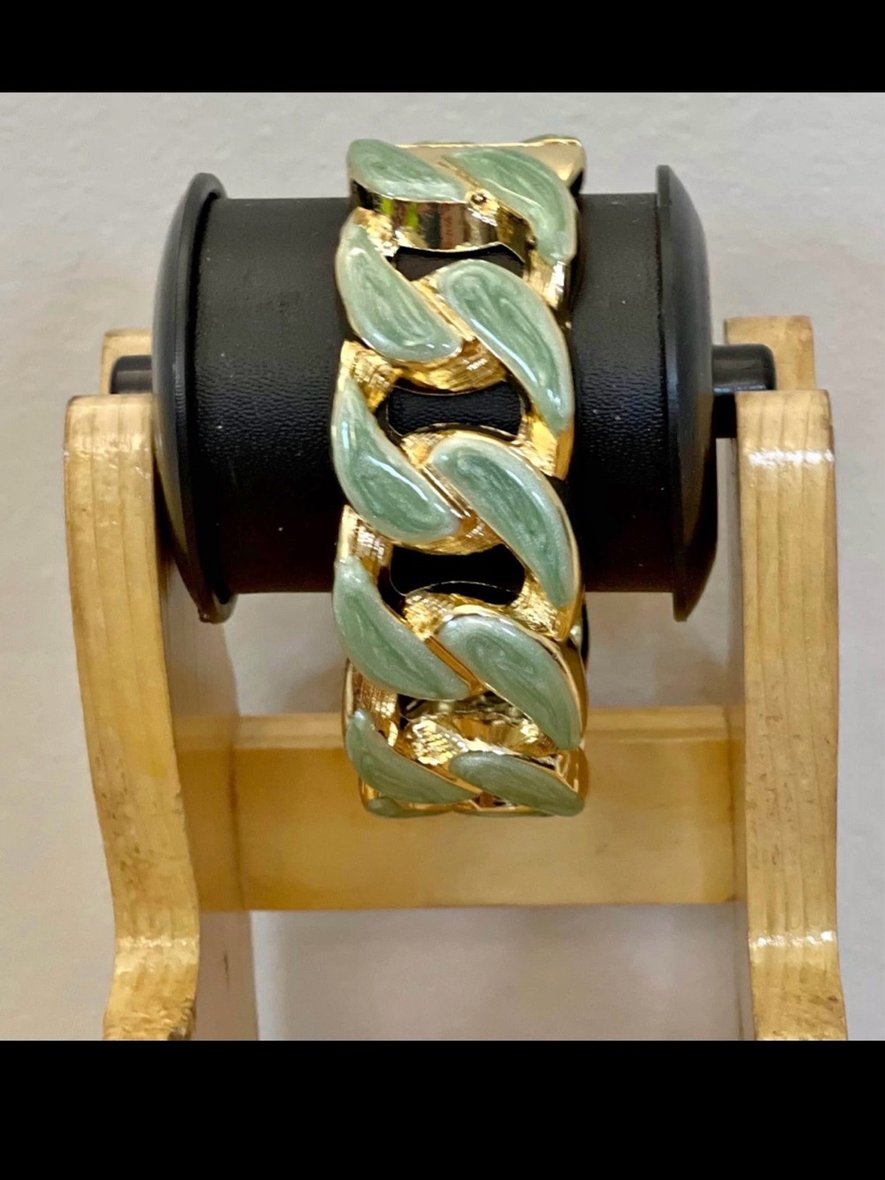 Gold & Sage Green Chain Link Bracelet